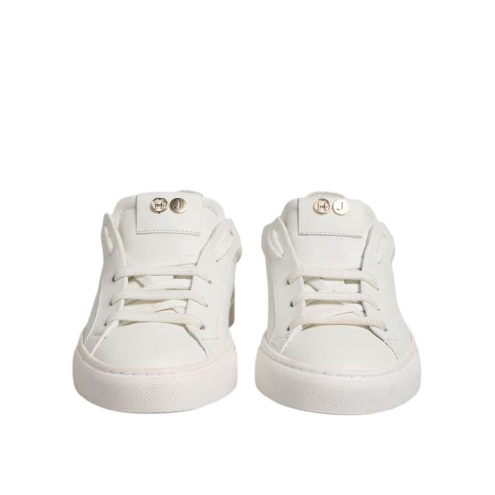 HIDE & JACK White Leather Low Top Lace Up Sneakers Women's Shoes